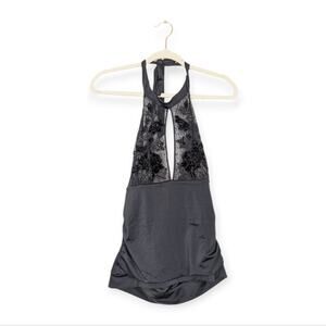 Anita Naithani Black Tankini Bathing Suit Top Size L